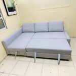 IKEA L-Shaped Sofa with Premium Combed Upholstery – Modern Grey Corner Sofa