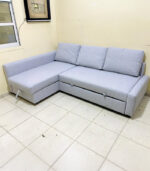 IKEA L-Shaped Sofa with Premium Combed Upholstery – Modern Grey Corner Sofa - Image 2