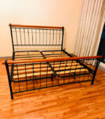 Used King Bed with Mattress | Metal Frame Bedroom Furniture UAE - Image 2