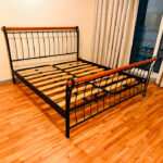 Used King Bed with Mattress | Metal Frame Bedroom Furniture UAE