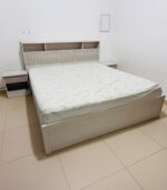 Used King Bed with Mattress & 2 Side Tables | Modern Bedroom Furniture UAE