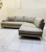 Modern L-Shaped Sectional Sofa with New Upholstery (Light Beige) | Used Sofa & Living Room Sofa - Image 2