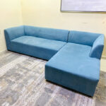 Modern L-Shaped Sectional Sofa (Sky Blue) | Used Sofa & Living Room Sofa