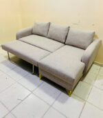 Home Box L-Shaped Sofa Bed with New Upholstery – Modern Grey Fabric Sofa - Image 2