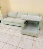 Ikea L-Shaped Sectional Sofa Bed with Storage (Light Beige) | Used Sofa & Living Room Sofa - Image 2