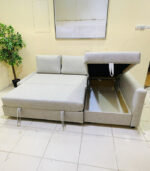 Ikea L-Shaped Sectional Sofa Bed with New Upholstery (Light Grey) | Used Sofa & Living Room Sofa - Image 3