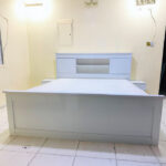 Minimalist White King Bed Set with Storage Headboard, Mattress & 2 Side Tables | Quality Used Furniture