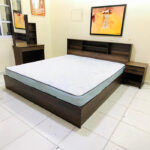 Rich Walnut King Bedroom Set with Vanity, Mirror, Mattress & Nightstands | Used Furniture