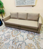 Ikea 3-Seater Sofa Bed with Storage and New Upholstery (Light Beige) | Used Sofa & Living Room Sofa