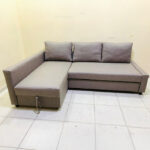 IKEA L-Shaped Sofa Bed with Storage & New Combed Upholstery – Modern Grey Fabric Sofa