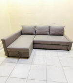 IKEA L-Shaped Sofa Bed with Storage & New Combed Upholstery – Modern Grey Fabric Sofa