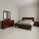 Classic Mahogany Finish King Bedroom Set with Dresser, Mirror & Mattress | Quality Used Furniture