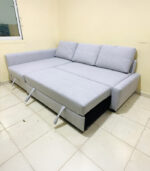 IKEA L-Shaped Sofa Bed with Storage & New Combed Upholstery – Modern Light Grey Corner Sofa - Image 2