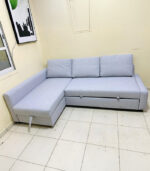 IKEA L-Shaped Sofa Bed with Storage & New Combed Upholstery – Modern Light Grey Corner Sofa