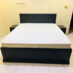 Black Wood King Bed Set with Under-Bed Storage Drawers, Mattress & 2 Side Tables | Used Furniture