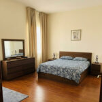 Dark Walnut Wood King Bed Set with Mattress, 2 Nightstands & Dresser with Mirror | Used Furniture