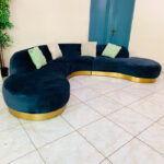 Orient 5-Seater Velvet Curved Corner Sofa | Used Sofa & Living Room Sofa