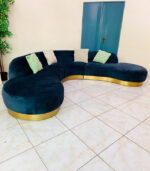 Orient 5-Seater Velvet Curved Corner Sofa | Used Sofa & Living Room Sofa