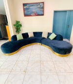 Orient 5-Seater Velvet Curved Corner Sofa | Used Sofa & Living Room Sofa - Image 3