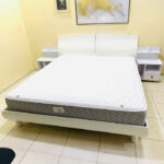 Used King Bed with Mattress & 2 Side Tables | White Bedroom Furniture UAE