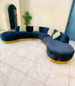 Orient 5-Seater Velvet Curved Corner Sofa | Used Sofa & Living Room Sofa - Image 2
