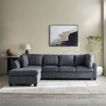 Urbandale Smart 4-Seater Fabric L-Shape Sofa | Reversible Design & USB Console. - Image 3