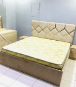 Pre-Owned King Size Bedroom Set with Mattress, Mirror & Side Tables | Upholstered King Bed - Image 4