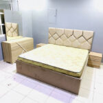 Pre-Owned King Size Bedroom Set with Mattress, Mirror & Side Tables | Upholstered King Bed