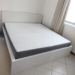Pre-Owned Queen Size Bed with Mattress | Used White Platform Bed Frame