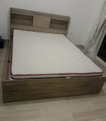 Used Queen Size Bed with Mattress – Modern Wooden Bed Frame - Image 2