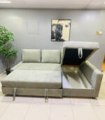 Modern L-Shape Sofa Bed with Storage & New Upholstery — Sectional Sleeper Couch - Image 2