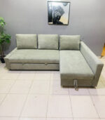 Modern L-Shape Sofa Bed with Storage & New Upholstery — Sectional Sleeper Couch