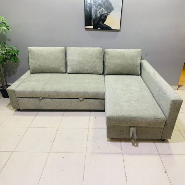 Modern L-Shape Sofa Bed with Storage & New Upholstery - used furniture UAE