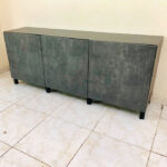 Modern Black & Dark Grey IKEA TV Stand & Media Console with Swing Doors and Shelving | Used TV Table & Pre-Owned Furniture