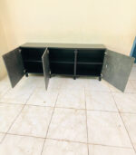 Modern Black & Dark Grey IKEA TV Stand & Media Console with Swing Doors and Shelving | Used TV Table & Pre-Owned Furniture - Image 2