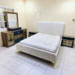 Modern Queen Size Bed with Mattress, 2 Side Tables & Mirror Dresser Set | Used Bed & Pre-Owned Bedroom Furniture