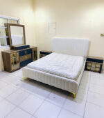 Modern Queen Size Bed with Mattress, 2 Side Tables & Mirror Dresser Set | Used Bed & Pre-Owned Bedroom Furniture