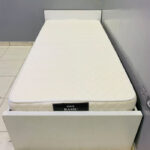 White Wooden Single Bed with Prime Basic Mattress | Used Single Bed & Pre-Owned Bedroom Furniture