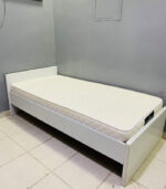 White Wooden Single Bed with Prime Basic Mattress | Used Single Bed & Pre-Owned Bedroom Furniture - Image 2