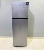 Pre-Owned Hisense Silver Double-Door Refrigerator — Used Top-Freezer Fridge & Kitchen Appliance