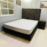 Pre-Owned Queen Size Bed Set with Mattress & Used Side Table — Second-Hand Bedroom Furniture