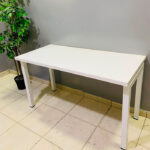 Pre-Owned Minimalist White Study Desk — Used Student & Office Table