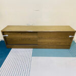 Modern Wooden IKEA TV Stand & Media Console with Sliding Door and Open Shelving | Used TV Table & Pre-Owned Furniture
