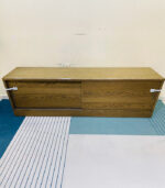 Modern Wooden IKEA TV Stand & Media Console with Sliding Door and Open Shelving | Used TV Table & Pre-Owned Furniture