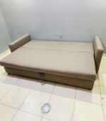 Ikea Convertible Sofa Bed with Storage and Fresh Upholstery in Taupe | Used Sleeper Sofa & Pre-Owned Living Room Furniture - Image 2