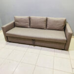 Ikea Convertible Sofa Bed with Storage and Fresh Upholstery in Taupe | Used Sleeper Sofa & Pre-Owned Living Room Furniture