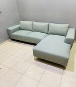 Modern Light Green L-Shape Sectional Sofa with Chaise | Used L-Shaped Sofa & Pre-Owned Living Room Furniture - Image 2