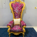 Pre-Owned Ornate Royal High-Back Armchair — Used Vintage Accent Chair & Throne Seat
