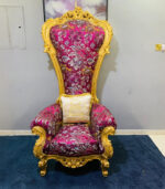 Pre-Owned Ornate Royal High-Back Armchair — Used Vintage Accent Chair & Throne Seat