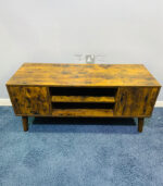 Industrial Rustic Wooden TV Media Console Stand | Used TV Table & Pre-Owned Living Room Furniture